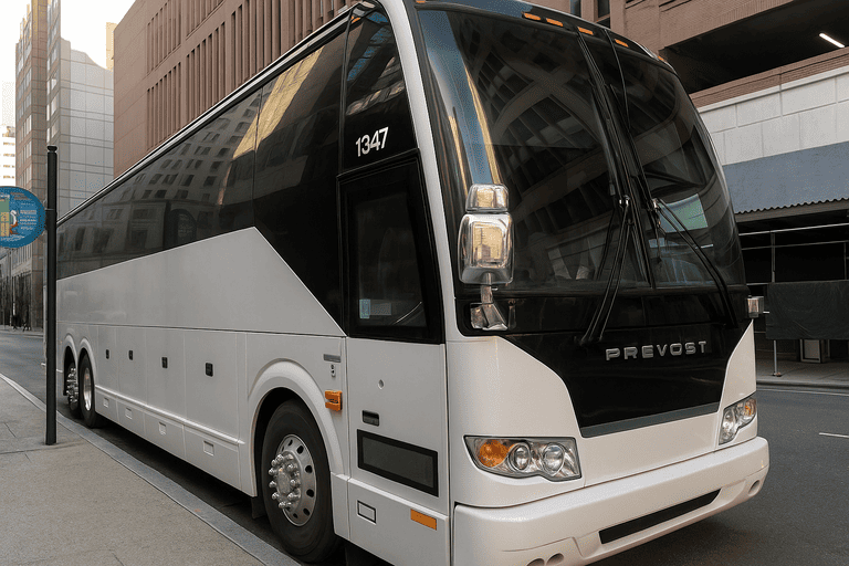 a Charter Bus Rental Fargo coach bus