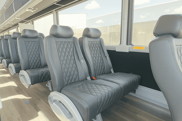 interior of Charter Bus Rental Fargo charter bus