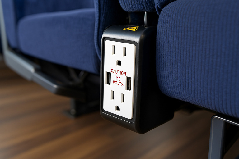 Power outlets on minibus